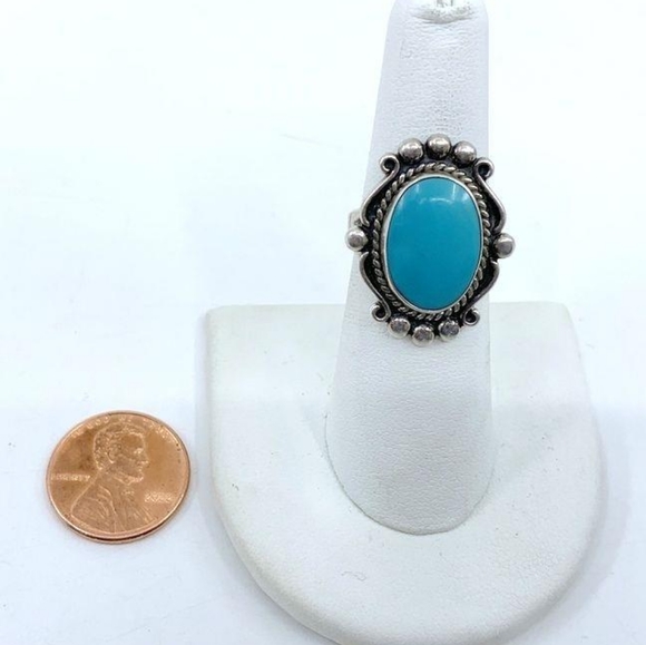 Vintage Southwest Sterling Turquoise Ring - Picture 3 of 6